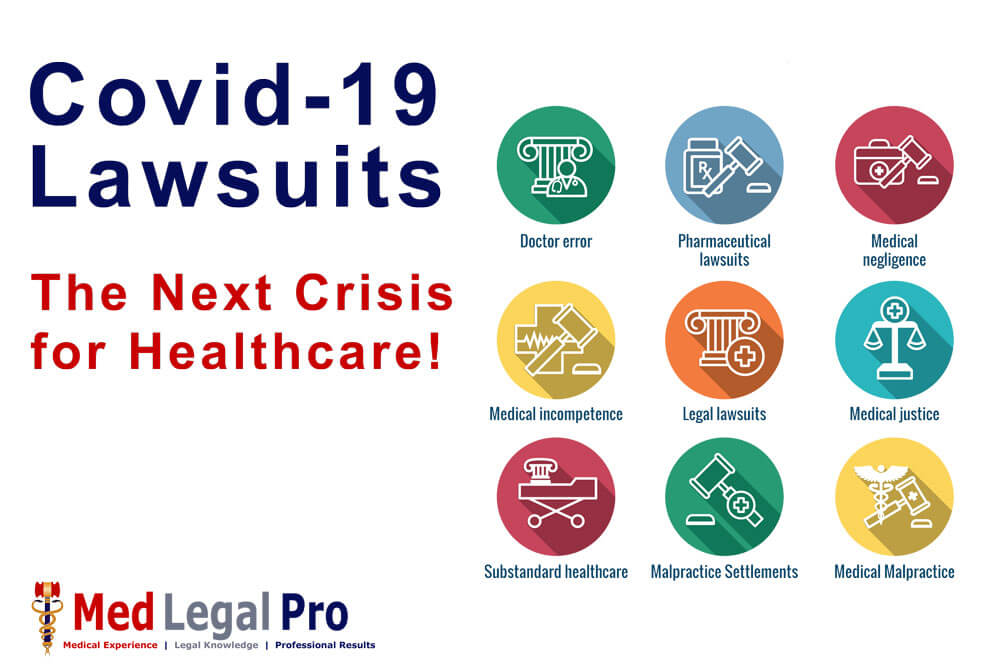 COVID-19 Lawsuits - healthcare lawsuit type icons