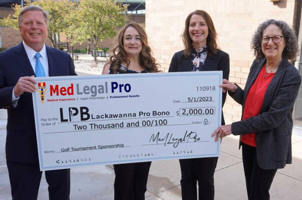Lackawanna Pro Bono receive donation from Med Legal Pro